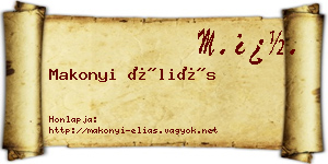 Makonyi Éliás névjegykártya